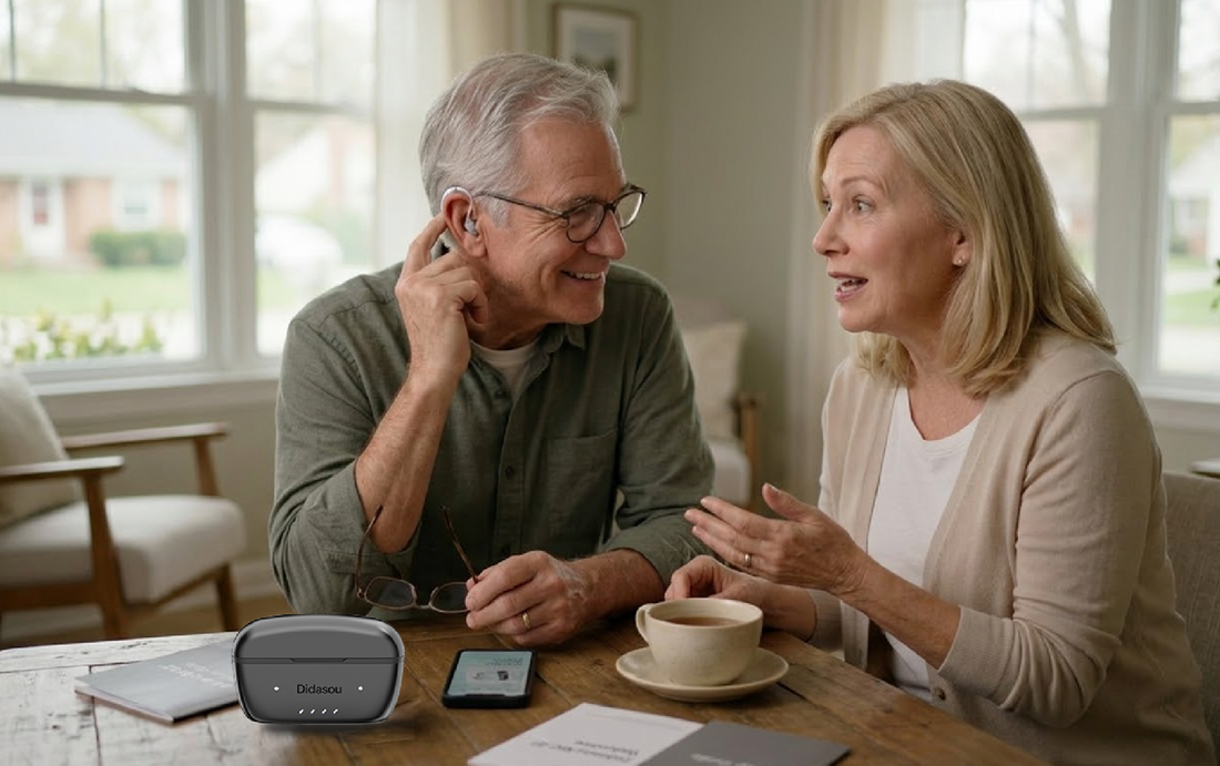 First-time buyer exploring key features of a daily-use OTC hearing aid