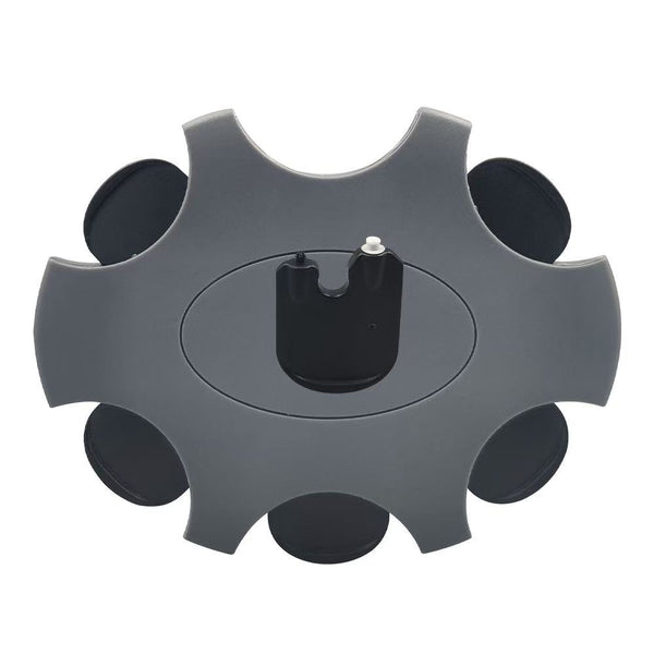 Gray wax guard for hearing aids on a white background